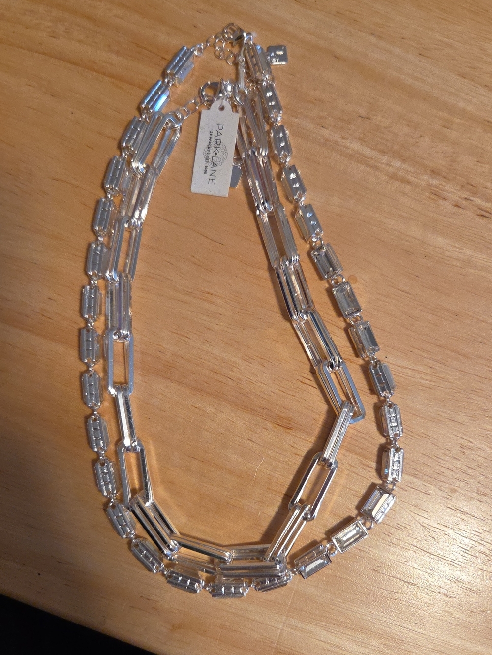 Park Lane Silver Baguette Link Multi-Strand Necklace